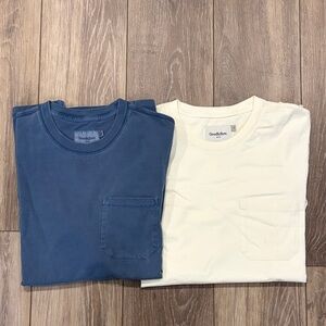 2 Goodfellow & Co Long Sleeve Tees - Blue and Cream